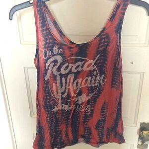On the Road Again Red and Black Tank Top